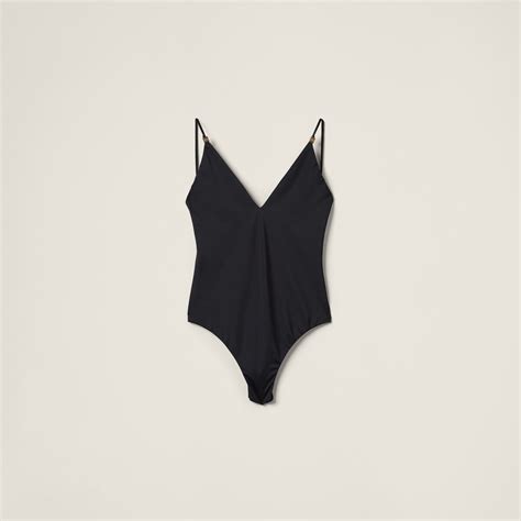 miu miu one piece swimsuit|Black One.